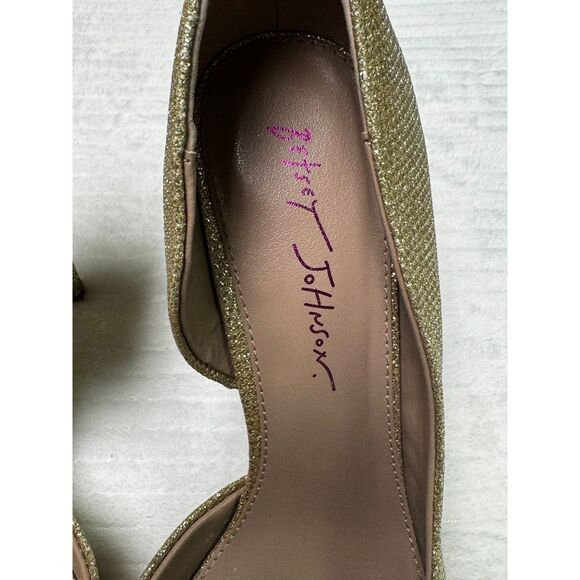 BETSEY JOHNSON Prince d'Orsay Pointed Toe Glitter Heels, Gold, Sz 8.5M - Picture 12 of 13